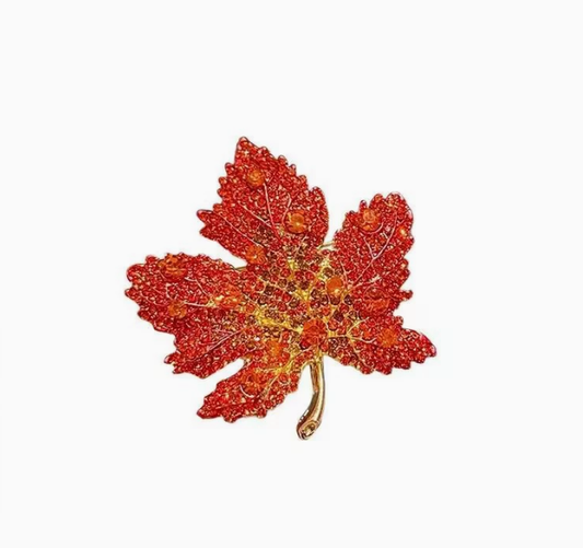 [MonoGleam] Maple Leaf Brooch - Elegant Autumn Accessory with Vibrant Colors