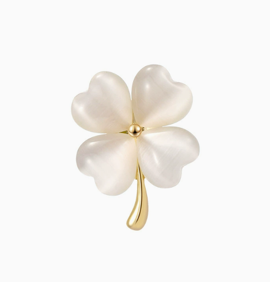 [MonoGleam] Four-Leaf Clover Brooch