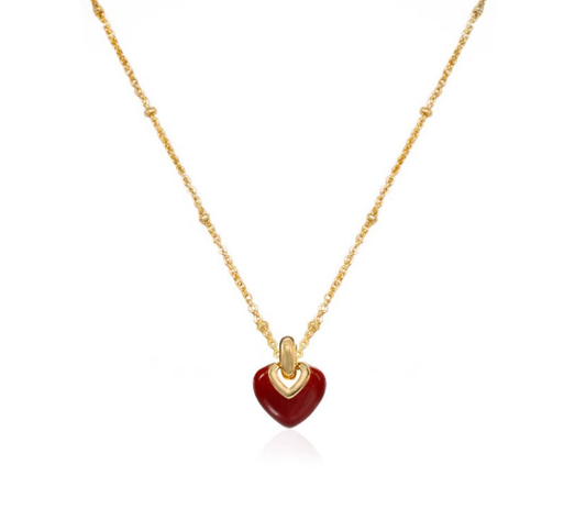 [MonoGleam] Red Heart Titanium Pendant Necklaces