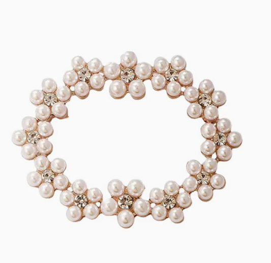 [MonoGleam] Oval Pearl Wreath Brooch