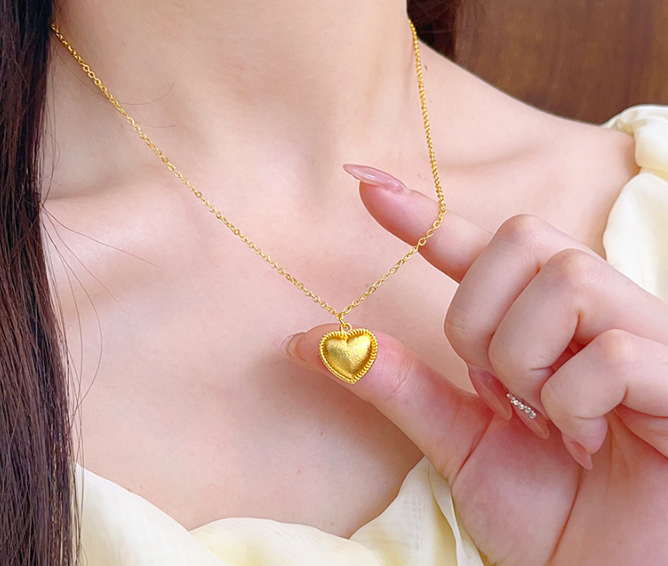 [MonoGleam]Gold Heart Necklaces