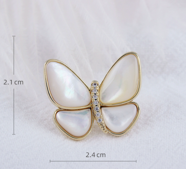 [MonoGleam] Luminous Pearl Butterfly Pin Brooch