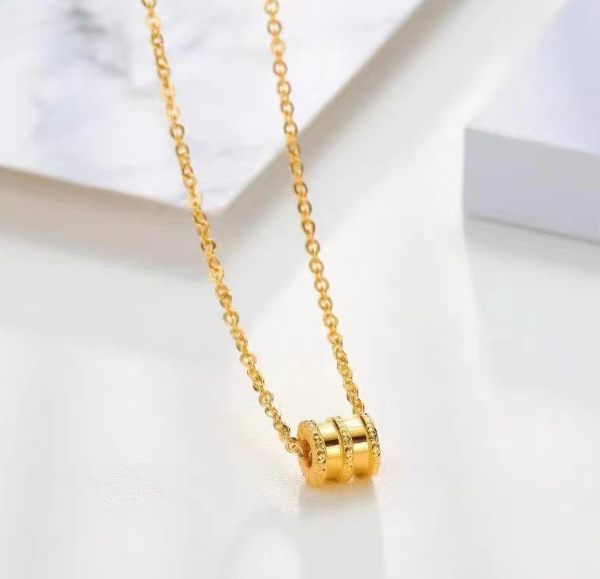 [MonoGleam]Gold Ring Pendant Necklace